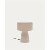 Kave Home Sivo-bež namizna svetilka s tekstilnim senčilom (višina 35 cm) Algaida – | Shoptok.si