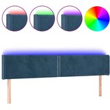 Maison Chic LED Posteljno vzglavje - Vzglavna omarica - Nočna omarica temno modro 203x16x78/88 cm žamet, (21710028) | Shoptok.si