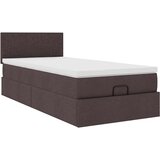  Otomanski okvir kreveta s madraca tamnosmeđi 80x200cm tkanine | shoptok.hr