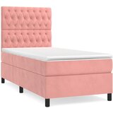 Box spring krevet s madracem ružičasti 100x200 cm baršunasti | shoptok.hr