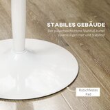  Blagovaonski stol za 2 osobe okrugla ploča Ø80 cm MDF i čelik protuklizni bijela V 75 cm | shoptok.hr