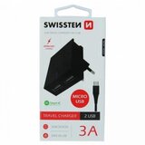 Swissten punjač 2x USB 3A+ kabl micro USB 1,2m crna ( 80058 ) Cene