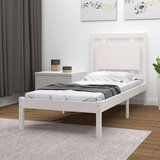  The Living Store Posteljni okvir bel iz trdnega lesa 75x190 cm - Posteljni Okvir, (21524616) Cene