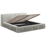 Makamii Svijetlo sivi tapecirani bračni krevet s prostorom za odlaganje s okvirom od letvica 160x200 cm Keoni - | shoptok.hr