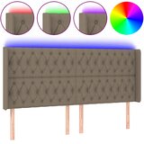  LED uzglavlje smeđesivo 203 x 16 x 118/128 cm od tkanine | shoptok.hr