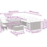  Sjedeća garnitura za vrt s jastukom 13 pcs Crna | shoptok.hr