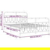 Metalni okvir kreveta uzglavlje i podnožje bijeli 150 x 200 cm | shoptok.hr