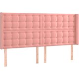  Posteljno vzglavje roza 203x16x118/128 cm žamet | Shoptok.si