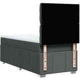 vidaXL Box spring postelja z vzmetnico temno siva 90x200 cm blago | Shoptok.si