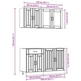  Set kuhinjskih ormarića od 4 dijela "Lucca" od bijelog inženjerskog drva | shoptok.hr