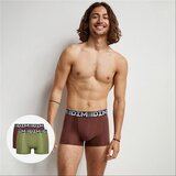 DIM COTTON 3D FLEX AIR BOXER 2x - Men's boxer briefs 2pcs - green - dark brown Cene
