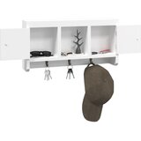 Ormarić za ključeve bijeli 40 x 8,5 x 20 cm od drva i čelika | shoptok.hr
