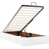 vidaXL Otomanski posteljni okvir z vzmetnicami bel 200x200cm um. usnje | Shoptok.si
