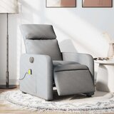 vidaXL Električni masažni naslonjač od tkanine svjetlosivi | shoptok.hr