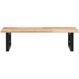  Zidna polica za umivaonik od čelika i masivnog bagremovog drva Smeđa 60 x 50 x 2 cm | Shoptok.si