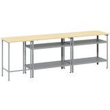  Set radnog stola 3 pcs Bež i siva Čelik s prahom premazan | shoptok.hr