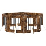  Vrata za pse z stojali 8 pcs Dimljen hrast 60 x 60 cm, (5000232800) | Shoptok.si