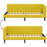  Kutni okvir kreveta s uzglavljem Žuta 90 x 200 cm Baršun | shoptok.hr