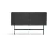 Teulat Črna/antracitno siva nizka komoda z drsnimi vrati 140x91 cm Nube – | Shoptok.si