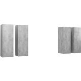 Furnova TV omarice 4 kosi betonsko sive 30,5x30x90 cm iverna plošča, (21924579) | Shoptok.si