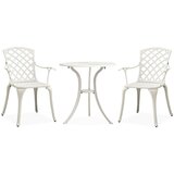  3-dijelni bistro set od lijevanog aluminija bijeli | Eponuda.com