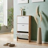 Mömax omara z loputami za čevlje Da13, bela, barva hrasta | Shoptok.si