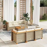 vidaXL 7-dijelni set vrtnih sofa od poliratana s jastucima bež | shoptok.hr