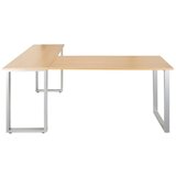 MID.YOU Kotna Pisalna Miza Workspace Basic I, Srebrna, Barva Hrasta | Shoptok.si