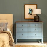Ixia Plava niska komoda od masivne jele 115x90 cm Shabby – | shoptok.hr