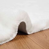 Faux Rabbit Fur Rug Olite Bijelo 160 x 230 cm Poliester | shoptok.hr