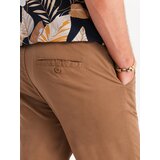 Ombre Men's chino pants with decorative waistband - brown | shoptok.hr