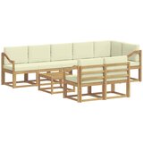 vidaXL Zunanja garnitura za sedenje 9 pcs Bela in krem Poliester, (5000281670) | Shoptok.si
