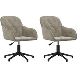 The Living Store Vrtljiv jedilni stol 2 kosa svetlo siv žamet - Jedilni Stol, (21495484) | Shoptok.si