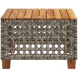 vidaXL Vrtna miza siva 55x55x36 cm poli ratan in akacijev les | Shoptok.si
