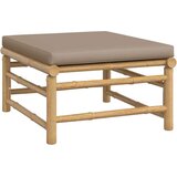  Sedežna garnitura 3-delna s taupe blazinami bambus | Shoptok.si