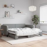 vidaXL Izvlečna dnevna postelja svetlo siva 100x200 cm blago Cene