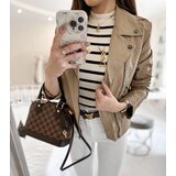 Gemre Beige faux leather biker jacket Tricia | shoptok.hr