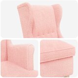  Fotelja s footstoolom 2 kom. Ružičasta Bouclé | shoptok.hr