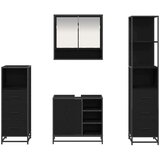 vidaXL Komplet pohištva za kopalnico 4 pcs Črni hrast 65 x 33 x 60 cm | Shoptok.si