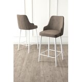 Hanah home set od 4 barskih stolica Tera, kapućino tkanina Babyface, bele metalne noge | Eponuda.com