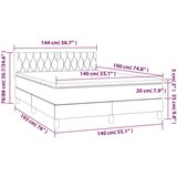  Box spring postelja z vzmetnico LED temno siva 140x190 cm žamet, (20726506) | Shoptok.si