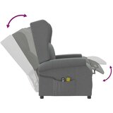 Masažni električni naslonjač s krilima Tamnosiva Tkanina - Tamnosiva | shoptok.hr