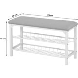 XXXL Garderobna Klop Winny, Bela, Siva | Shoptok.si