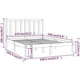  Posteljni okvir siv iz trdne borovine 135x190 cm 4FT6, (20707550) | Shoptok.si