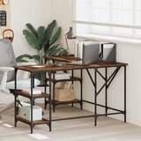  Radni stol boja dimljenog hrasta 139x139x75cm konstruirano drvo | shoptok.hr