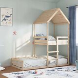  Krevet na kat s krovom 90 x 200 cm od masivne borovine | shoptok.hr