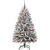 vidaXL Umestno božično drevo Zelena in Bela 150 cm PVC in kovina | Shoptok.si