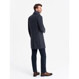 Ombre Unzipped men's wool coat - navy blue Cijene