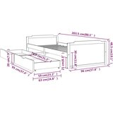  Okvir za krevet s ladicama tamnosivi 90x200 cm masivna borovina | shoptok.hr