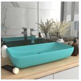 vidaXL Razkosen umivalnik pravokoten mat svetlo zelen 71x38 | Shoptok.si